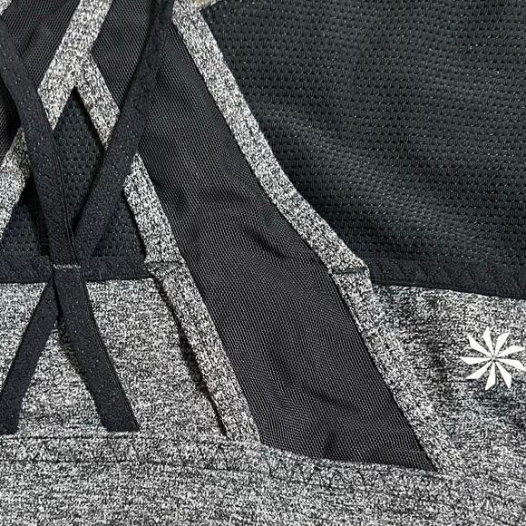 Athleta Transcendence Sports Bra SMALL Gray Black Crisscross Athletic Workout - Picture 6 of 8